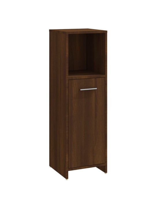 4dílný set koupelnového nábytku hnědý dub kompozitní dřevo