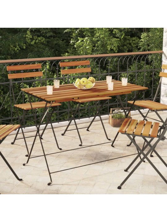 Skládací bistro stůl 100 x 54 x 71 cm masivní akácie a ocel