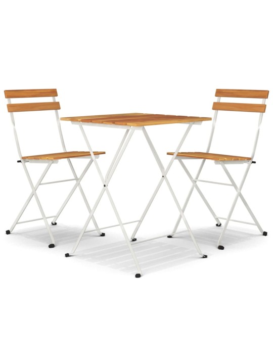 3dílný skládací bistro set masivní akáciové dřevo a ocel