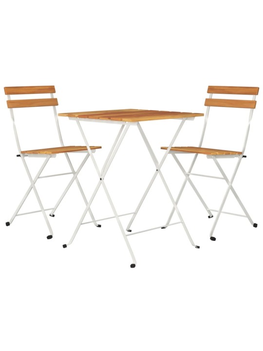 3dílný skládací bistro set masivní akáciové dřevo a ocel
