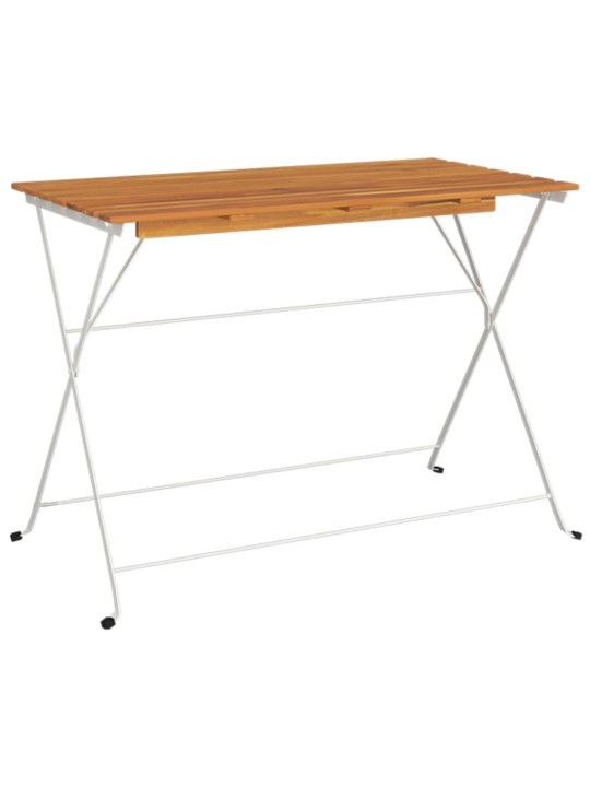 Skládací bistro stůl 100 x 54 x 71 cm masivní akácie a ocel
