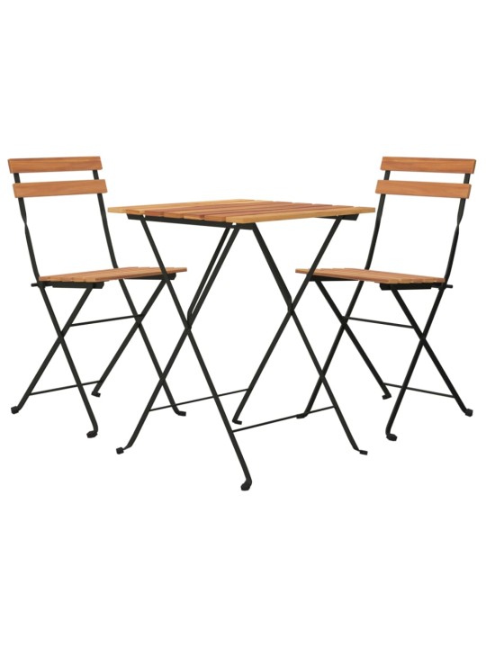 3dílný skládací bistro set masivní teakové dřevo a ocel