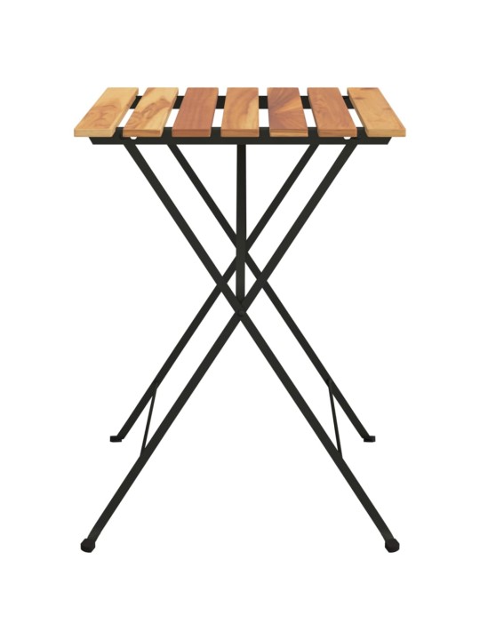 Skládací bistro stůl 55 x 54 x 71 cm masivní teak a ocel