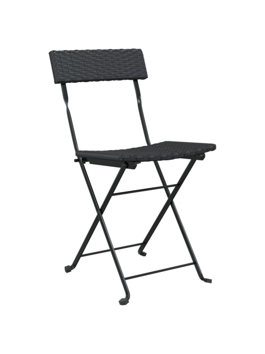 3dílný skládací bistro set černý polyratan