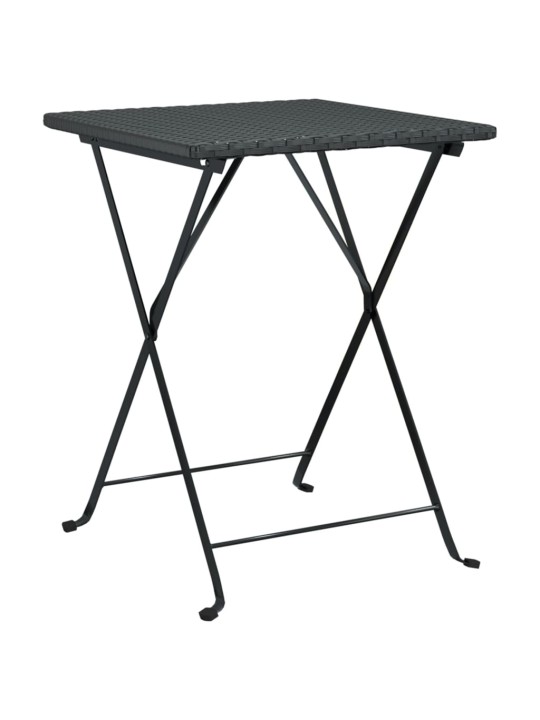 3dílný skládací bistro set černý polyratan