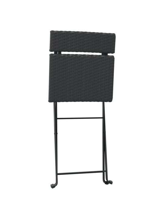 3dílný skládací bistro set černý polyratan