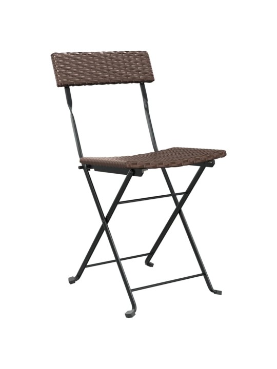 3dílný skládací bistro set hnědý polyratan
