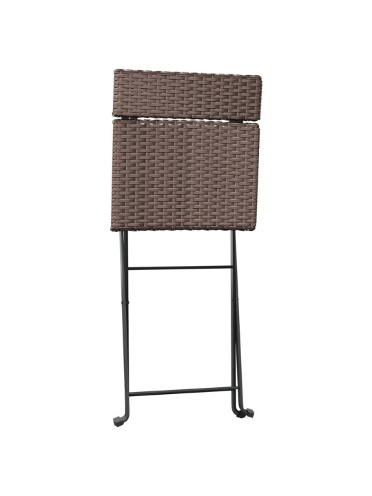 3dílný skládací bistro set hnědý polyratan