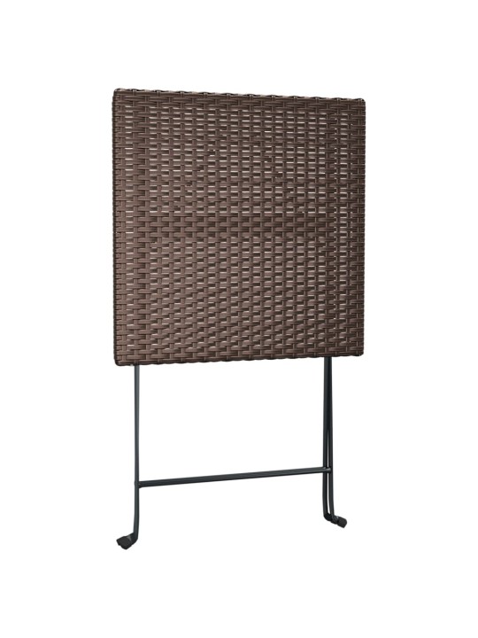 3dílný skládací bistro set hnědý polyratan