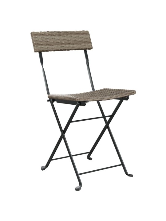 3dílný skládací bistro set šedý polyratan