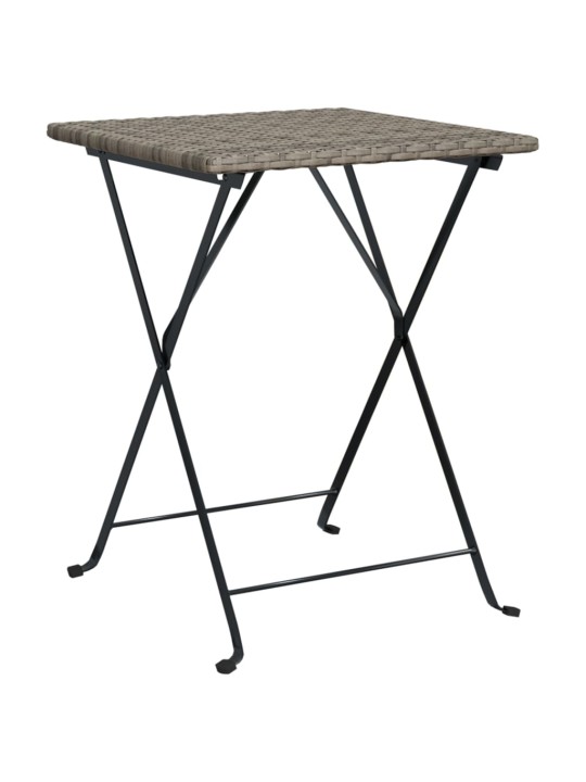 3dílný skládací bistro set šedý polyratan
