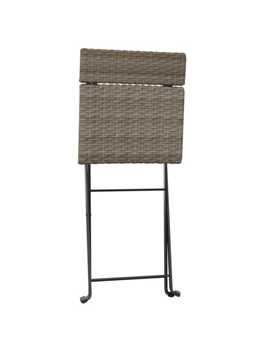 3dílný skládací bistro set šedý polyratan