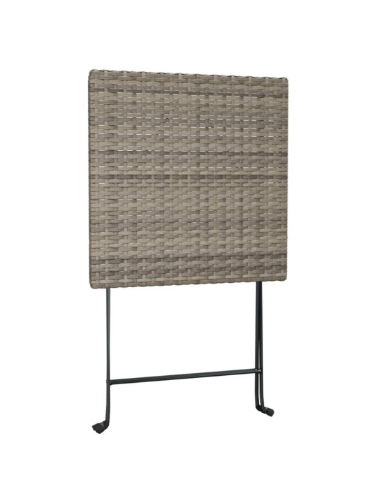 3dílný skládací bistro set šedý polyratan