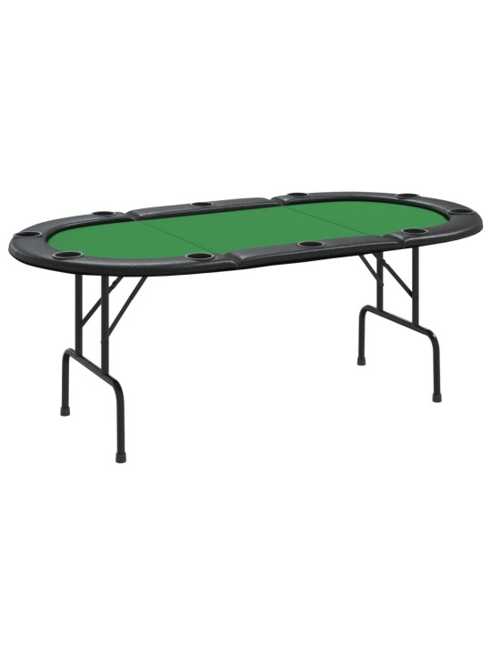 Skládací deska na poker pro 10 hráčů zelená 207 x 106 x 76 cm