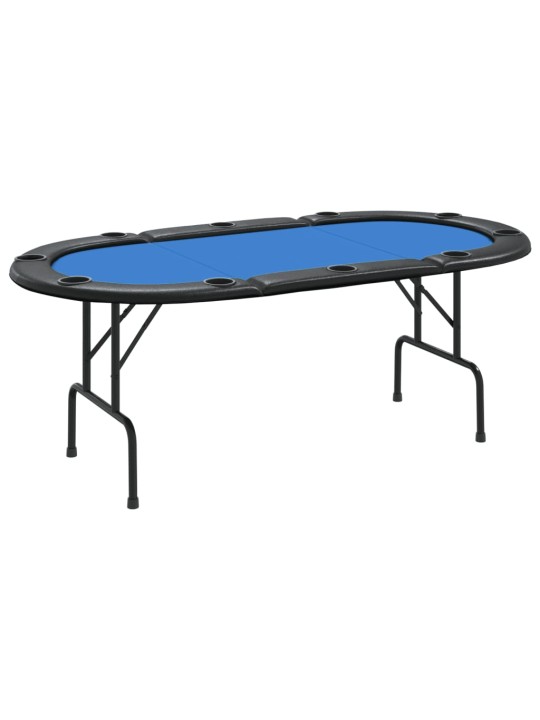 Skládací deska na poker pro 10 hráčů modrá 207 x 106 x 76 cm
