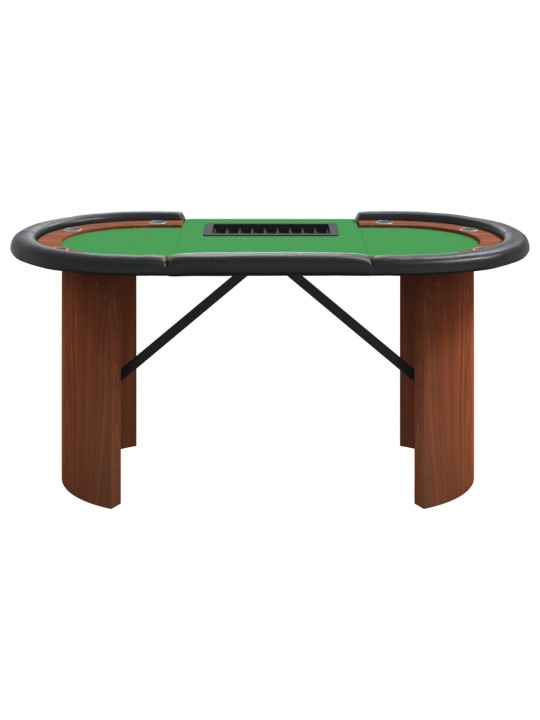 Pokerový stůl pro 10 hráčů držák na chipy zelený 160x80x75 cm