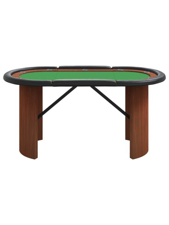 Pokerový stůl pro 10 hráčů zelený 160 x 80 x 75 cm