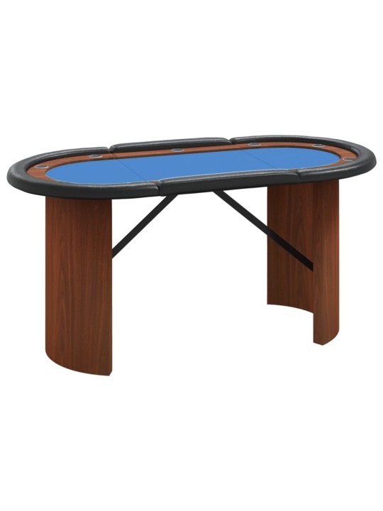 Pokerový stůl pro 10 hráčů modrý 160 x 80 x 75 cm