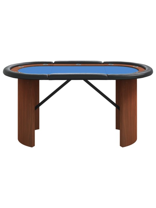 Pokerový stůl pro 10 hráčů modrý 160 x 80 x 75 cm