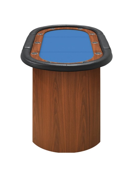 Pokerový stůl pro 10 hráčů modrý 160 x 80 x 75 cm