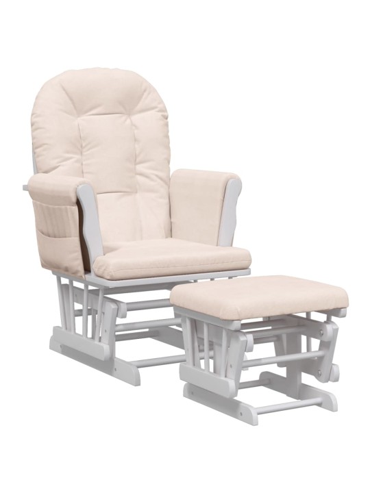 Křeslo glider se stoličkou světle růžové textil