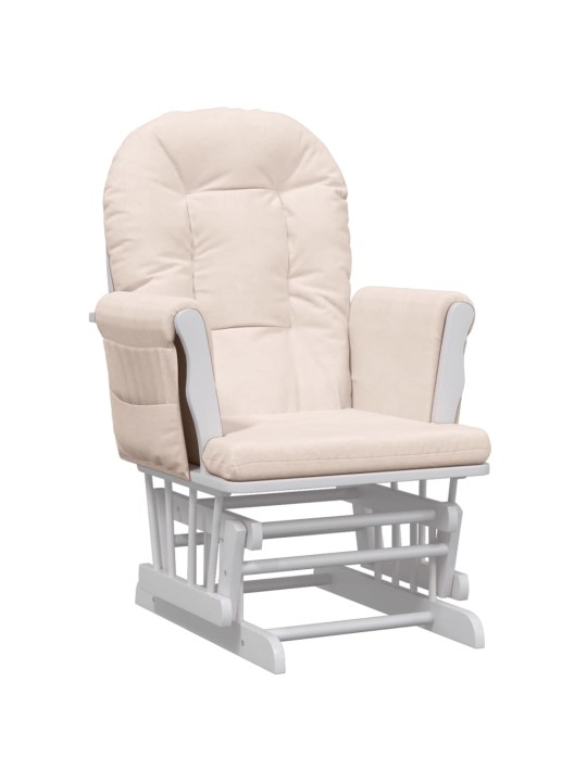 Křeslo glider se stoličkou světle růžové textil
