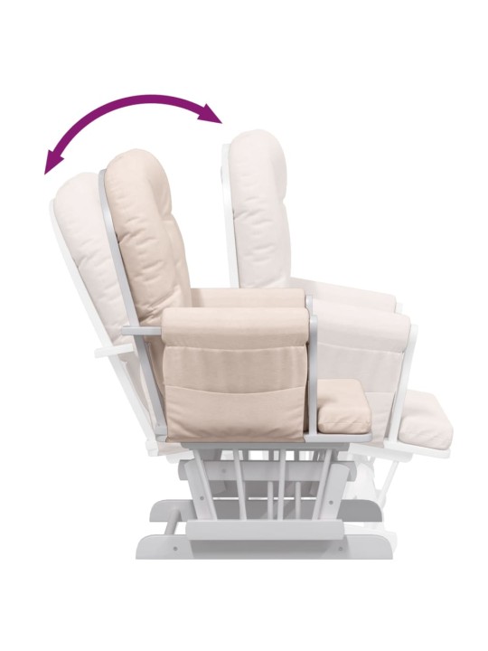 Křeslo glider se stoličkou světle růžové textil
