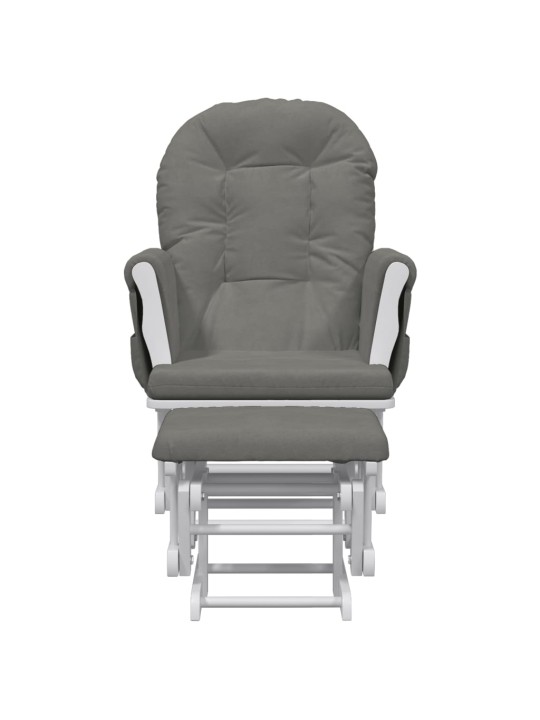 Křeslo glider se stoličkou tmavě šedé textil