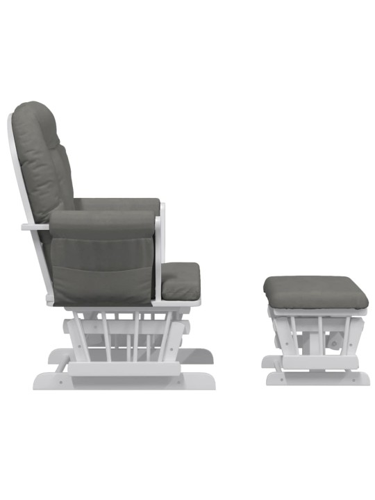Křeslo glider se stoličkou tmavě šedé textil