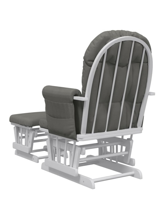 Křeslo glider se stoličkou tmavě šedé textil