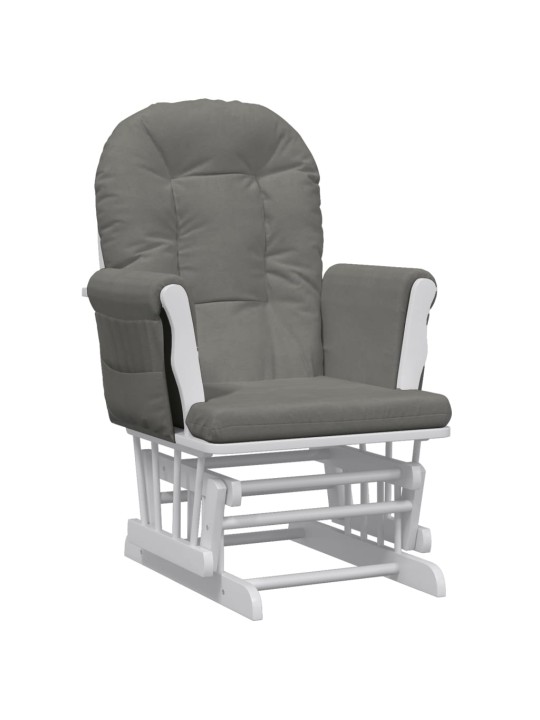 Křeslo glider se stoličkou tmavě šedé textil