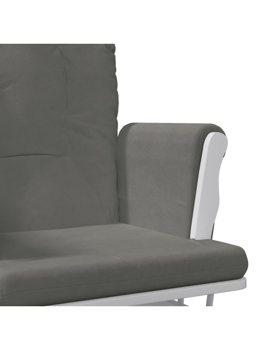 Křeslo glider se stoličkou tmavě šedé textil
