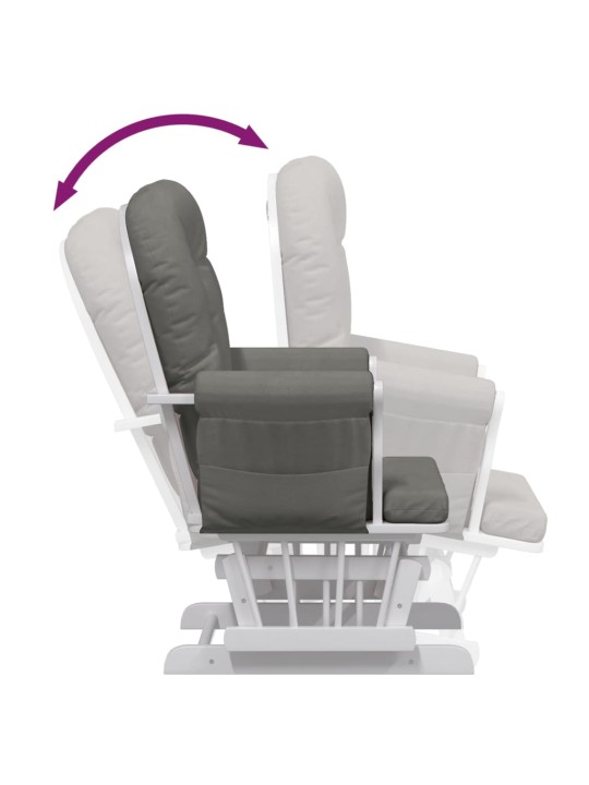 Křeslo glider se stoličkou tmavě šedé textil