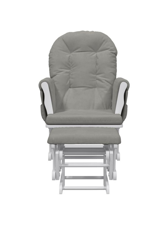 Křeslo glider se stoličkou světle šedé textil