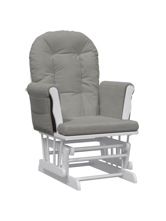 Křeslo glider se stoličkou světle šedé textil