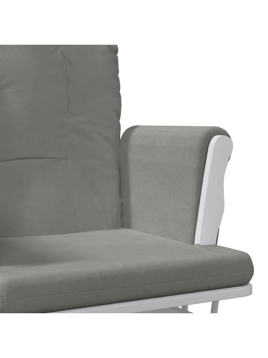 Křeslo glider se stoličkou světle šedé textil