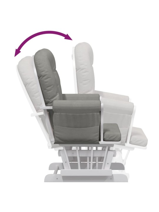 Křeslo glider se stoličkou světle šedé textil
