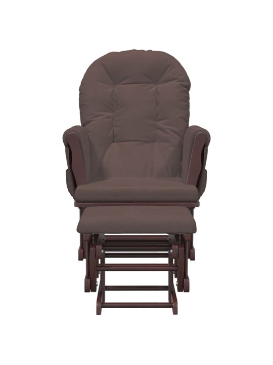 Křeslo glider se stoličkou hnědé textil