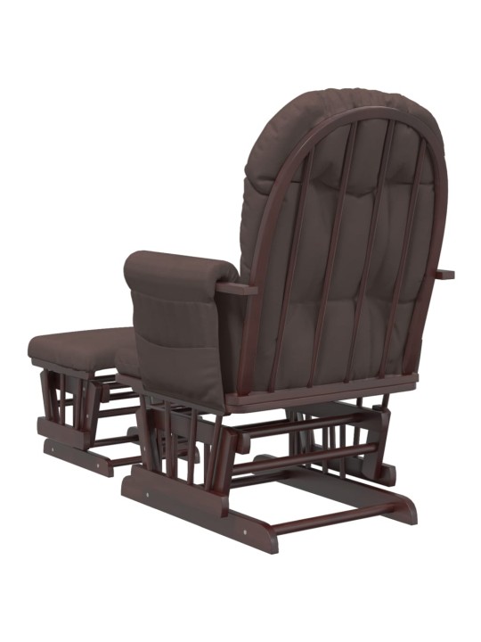 Křeslo glider se stoličkou hnědé textil