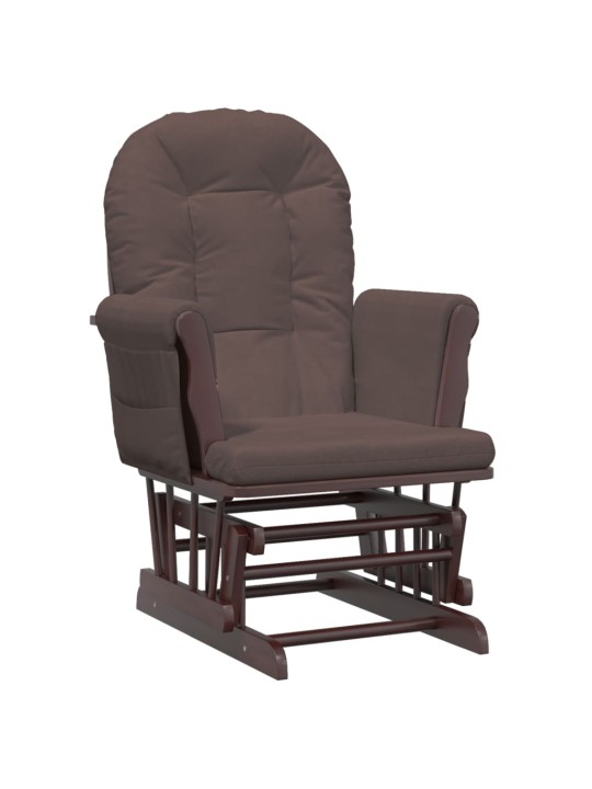 Křeslo glider se stoličkou hnědé textil