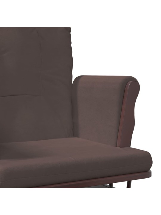 Křeslo glider se stoličkou hnědé textil