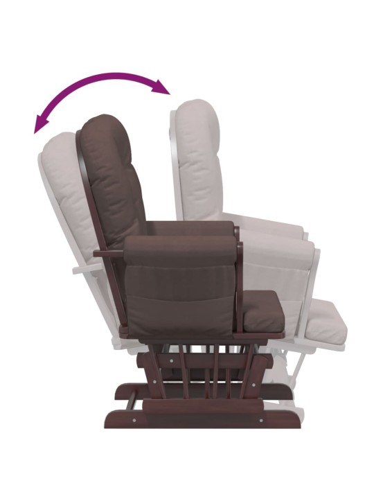 Křeslo glider se stoličkou hnědé textil