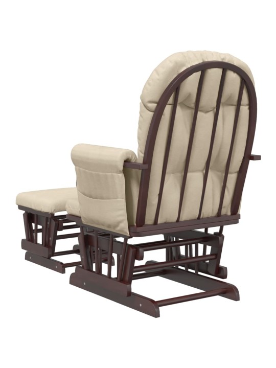 Křeslo glider se stoličkou krémově bílé textil