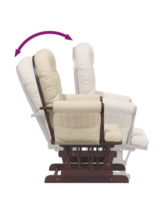 Křeslo glider se stoličkou krémově bílé textil