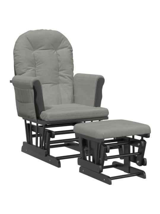 Křeslo glider se stoličkou světle šedé textil