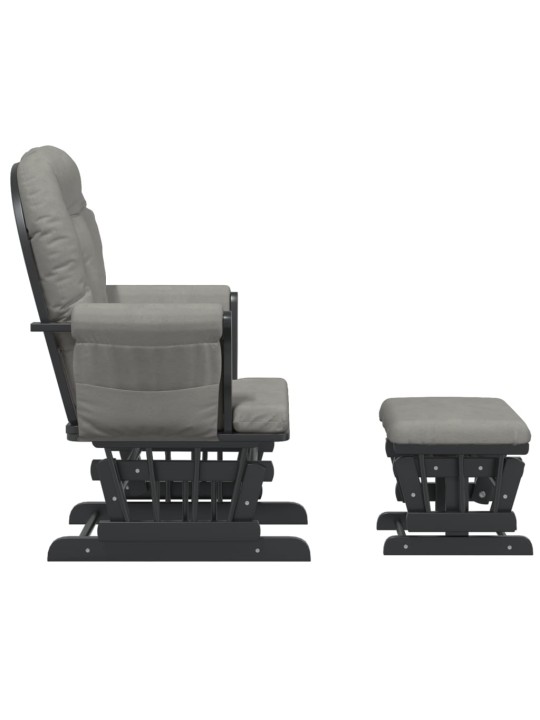 Křeslo glider se stoličkou světle šedé textil