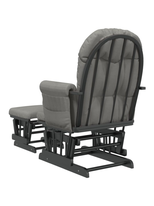 Křeslo glider se stoličkou světle šedé textil