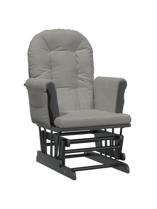 Křeslo glider se stoličkou světle šedé textil