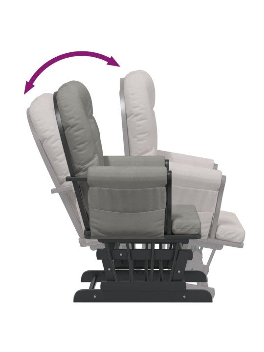 Křeslo glider se stoličkou světle šedé textil