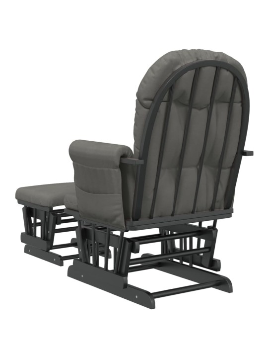 Křeslo glider se stoličkou tmavě šedé textil